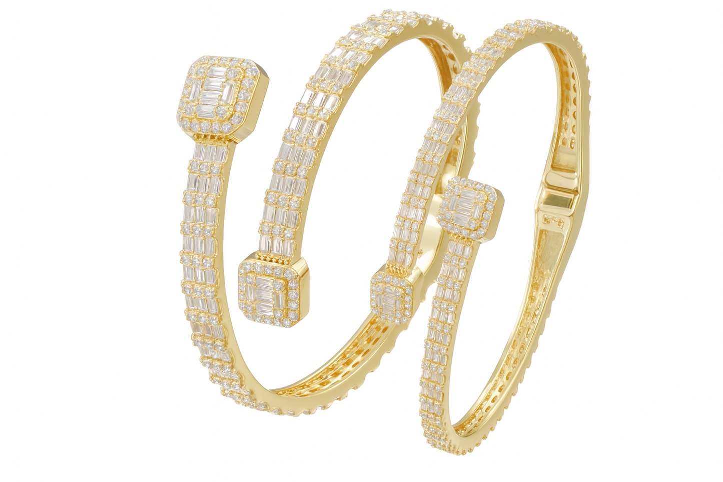 VVS1 Moissanite Full Baguette Cut Bracelet