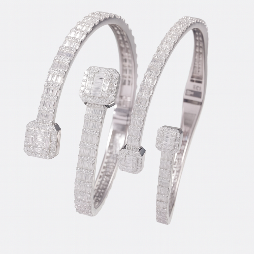 VVS1 Moissanite Full Baguette Cut Bracelet