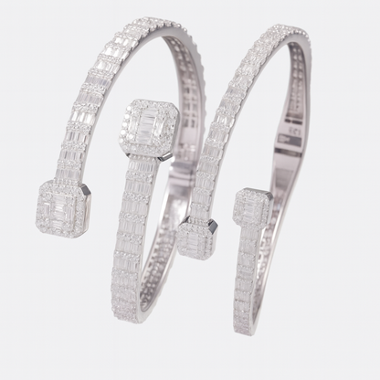 VVS1 Moissanite Full Baguette Cut Bracelet