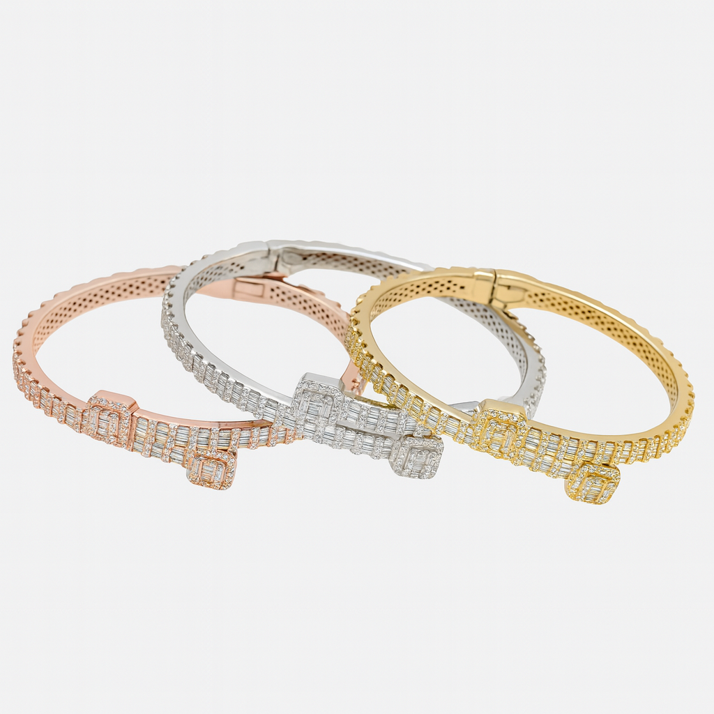 VVS1 Moissanite Full Baguette Cut Bracelet