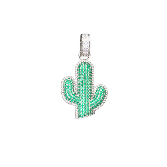 VVS1 Moissanite Green Cactus Pendant