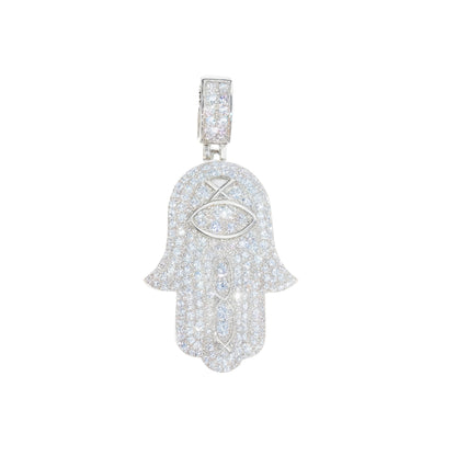 VVS1 Moissanite Hamsa Pendant