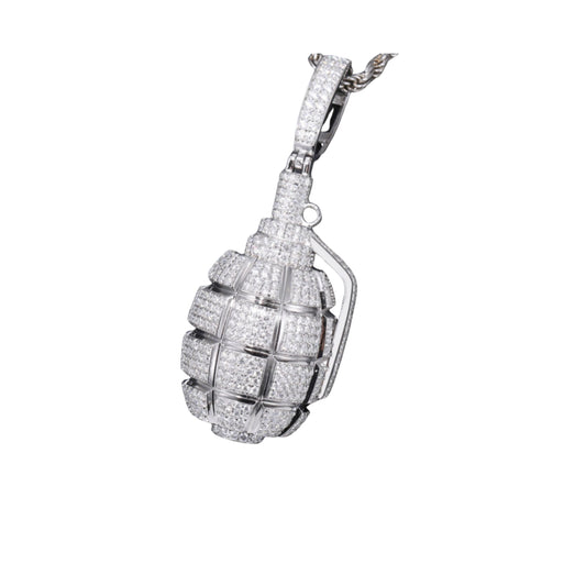 VVS1 Moissanite Hand Grenade Shape Pendant