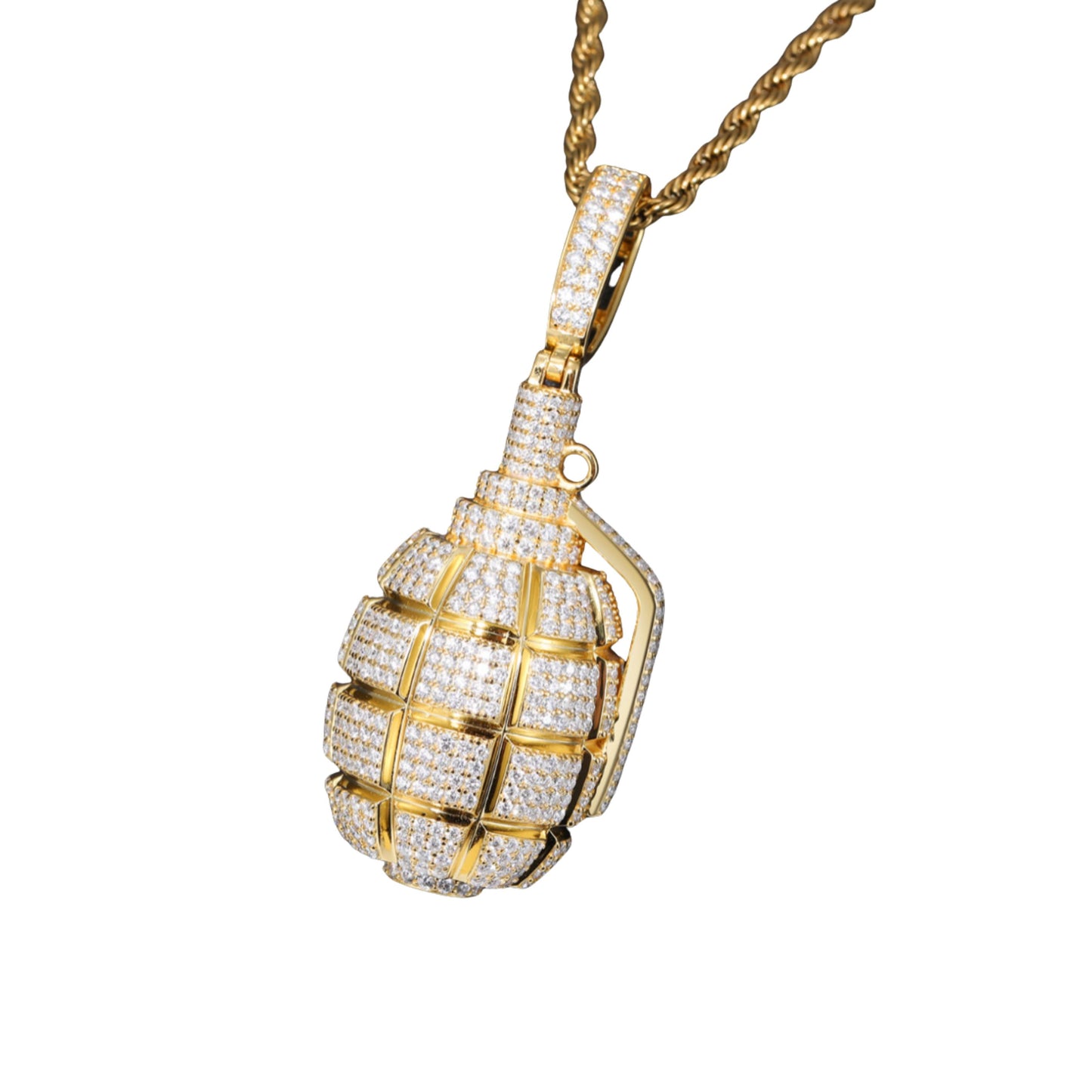 VVS1 Moissanite Hand Grenade Shape Pendant