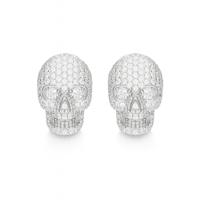 VVS1 Moissanite Skull Stud Earrings