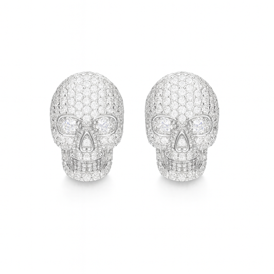 VVS1 Moissanite Skull Stud Earrings