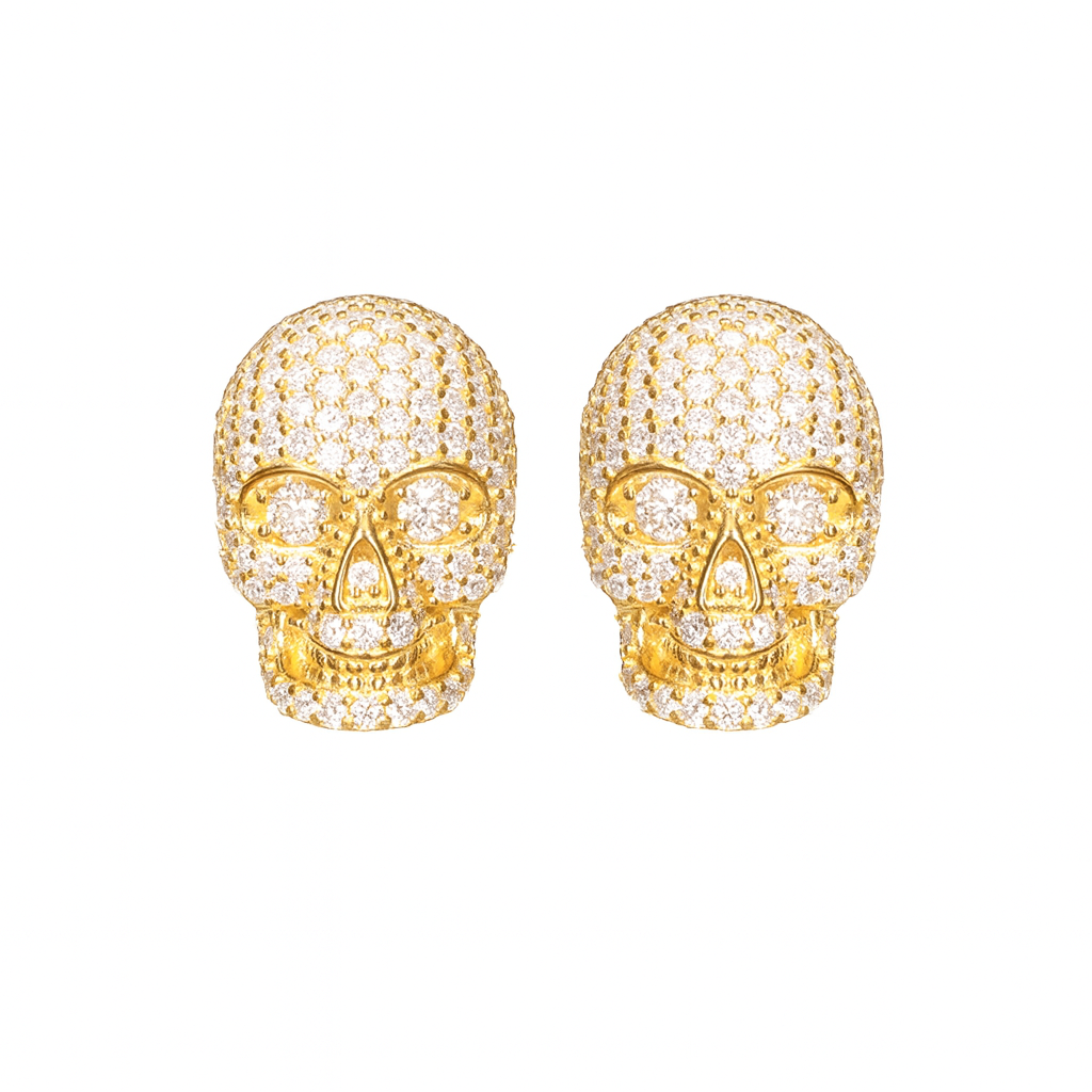 VVS1 Moissanite Skull Stud Earrings