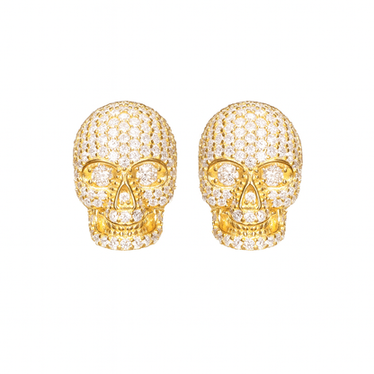 VVS1 Moissanite Skull Stud Earrings