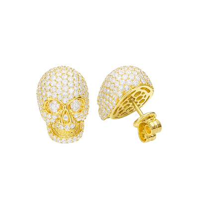 VVS1 Moissanite Skull Stud Earrings