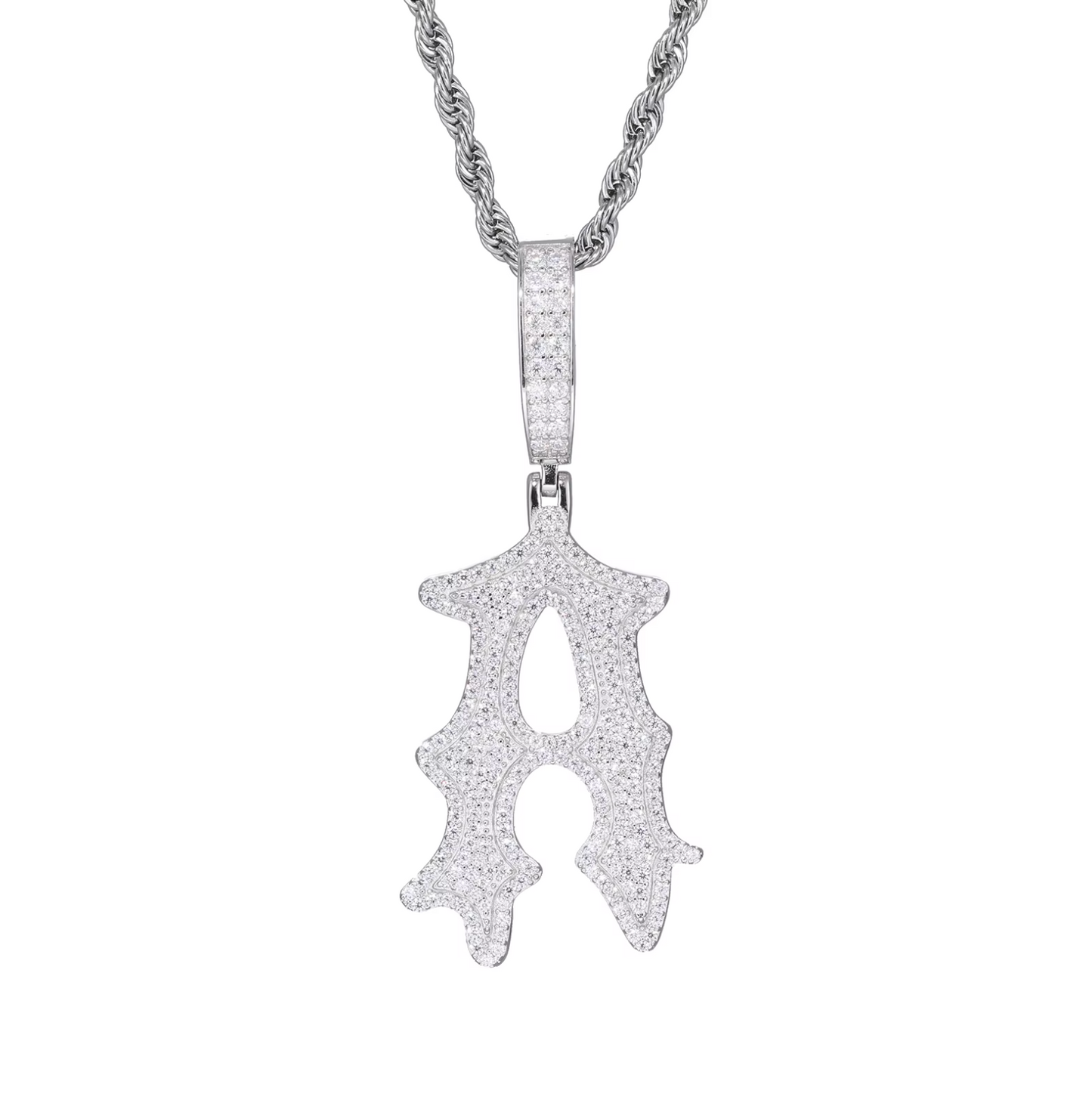 VVS1 Moissanite Wavy Style A-Z Letter