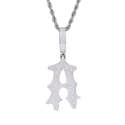 VVS1 Moissanite Wavy Style A-Z Letter