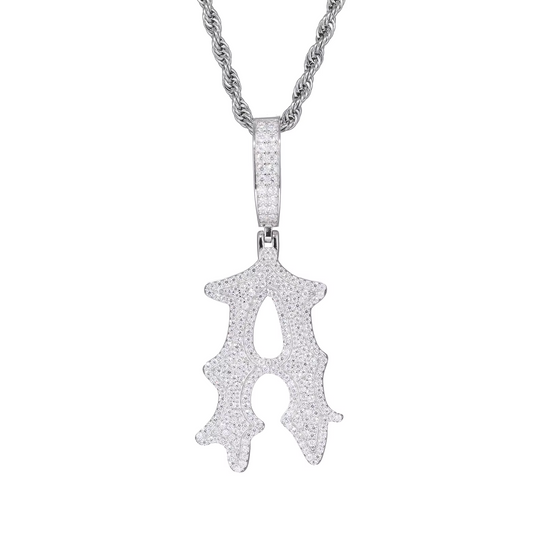 VVS1 Moissanite Wavy Style A-Z Letter